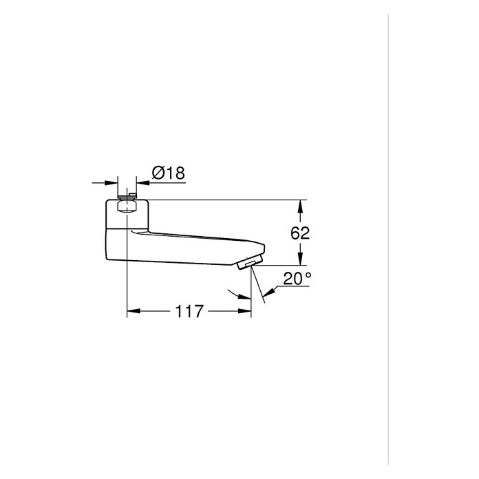 Grohe Grohtherm Special S-Auslauf (Chrom, Messing, Ausladung: 115 mm) | BAUHAUS