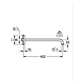 Grohe Rainshower Brausearm Rainshower (Länge: 42,2 cm, ½″, Eckig) | BAUHAUS