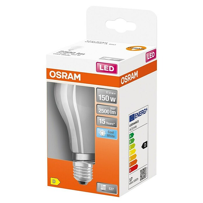 Osram Star Bombilla LED (E27, No regulable, Blanco frío, 2.452 lm, 16 W) | BAUHAUS