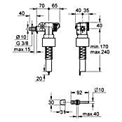 Grohe Universal-Füllventil (⅜″, Mit Versatzausgleichsstück)