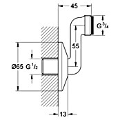 Grohe S-Anschluss (Chrom, Außengewinde: ¾″, Höhe: 4,5 cm) | BAUHAUS