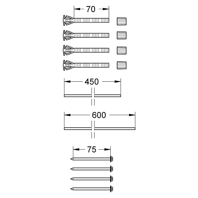 Grohe Verlängerungs-Set (Passend für: Spülkästen 6 - 9 l)