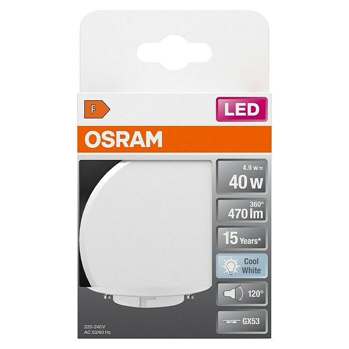 Osram Star LED-Lampe GX53 40 (GX53 , Nicht Dimmbar, Kaltweiß, 470 lm, 4,9 W) | BAUHAUS