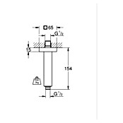 Grohe Rainshower Brausearm (Deckenmontage, Höhe: 15,4 cm, ½″, Eckig) | BAUHAUS