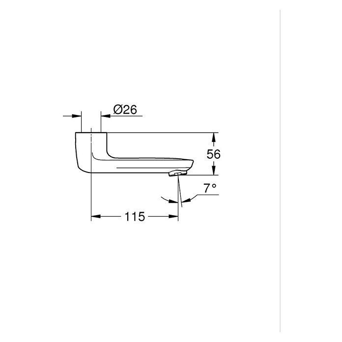 Grohe Grohtherm Special S-Auslauf (Auslauf schwenkbar, Chrom, Messing, Ausladung: 115 mm) | BAUHAUS