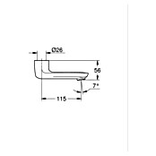 Grohe Grohtherm Special S-Auslauf (Auslauf schwenkbar, Chrom, Messing, Ausladung: 115 mm) | BAUHAUS