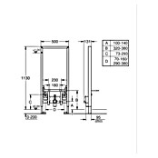 Grohe Rapid SL Bidet-Montageelement (13,1 x 50 x 113 cm, Pulverbeschichtet)
