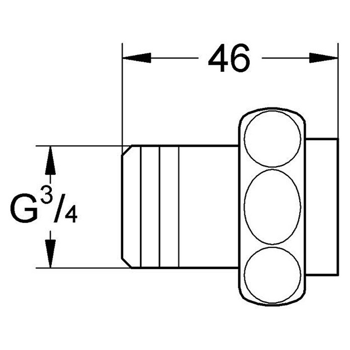 Grohe Verschraubung (¾″, Verchromt)