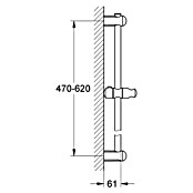Grohe Euphoria Brausestange (Höhe: 62 cm, Lochabstand: 47 cm - 62 cm, Chrom) | BAUHAUS