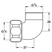 Grohe Gewindeanschluss (Passend für: Grohe Thermostat Automatic 2000 Compact, Außengewinde: ¾″, Innengewinde: ¾″) | BAUHAUS