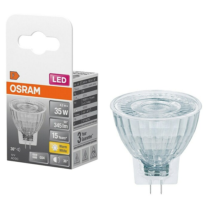 Osram Star LED-Lampe (GU4, Nicht Dimmbar, Warmweiß, 345 lm, 3,5 W) | BAUHAUS