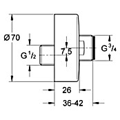 Grohe S-Anschluss (Chrom, Außengewinde: ¾″, Innengewinde: ½″) | BAUHAUS