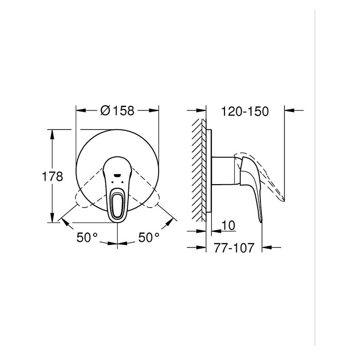 Grohe Eurostyle UP-Brausearmatur (Chrom, Glänzend) | BAUHAUS