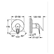 Grohe Eurostyle UP-Brausearmatur (Chrom, Glänzend) | BAUHAUS