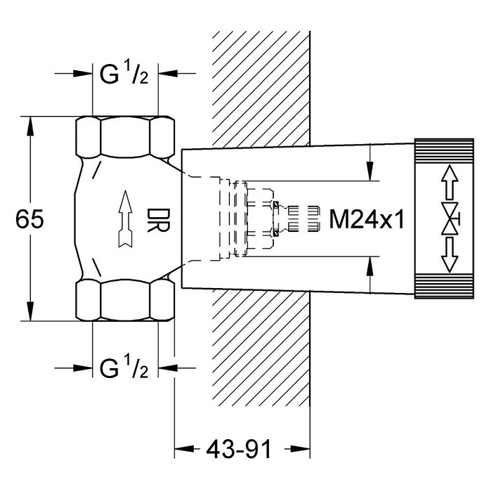 Grohe Unterputzventil-Unterteil (½″, Messing)