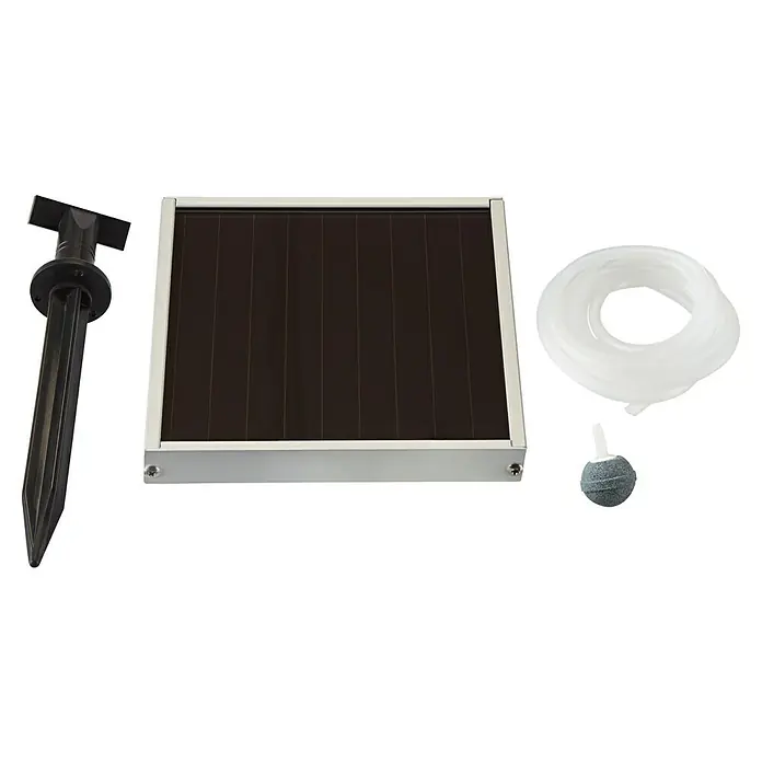 Neptun Teichbelüfter-Set Solar NSTB-O 150 - Fördermenge pro Std.: 80 l, 4 -tlg. - Das Solarbelüftungssystem: Solarpanel, Belüfterpumpe, Schlauch und Ausströmer für eine optimale Sauerstoffversorgung im Teich.