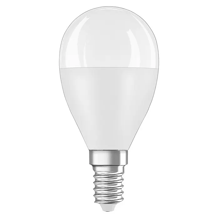 Osram Star Bombilla LED Classic P 60 - E14, No regulable, Blanco cálido, 806 lm, 7,5 W - Bombilla LED blanca con difusor esmerilado y base de rosca plateada.