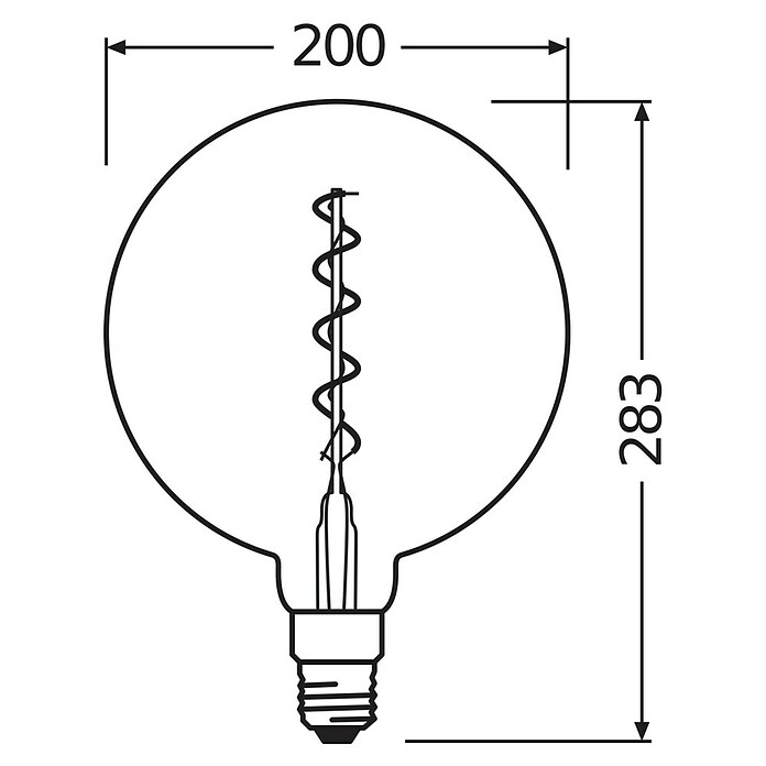 Osram Vintage 1906 LED-Leuchtmittel (E27, 5 W, Ø x L: 20 x 28,3 cm)