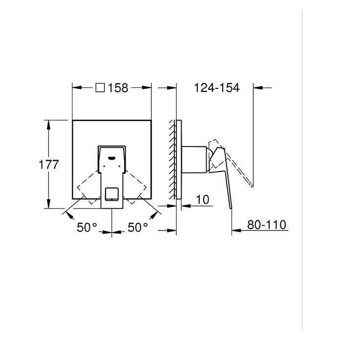 Grohe Eurocube UP-Brausearmatur (Chrom, Glänzend) | BAUHAUS
