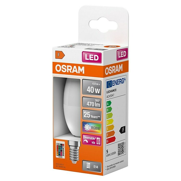 Osram Star LED-Lampe CLB40 (E14, Dimmbar, RGBW, 250 lm, 5,5 W) | BAUHAUS