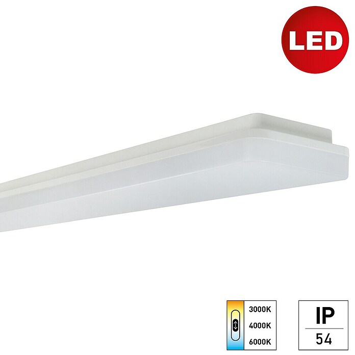 LED-Deckenleuchte White 2Long (36 W, L x B x H: 1 200 x 140 x 52 mm, Weiß) | BAUHAUS