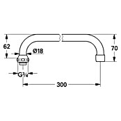 Grohe Auslaufhahn (Chrom, Messing, Ausladung: 301 mm) | BAUHAUS