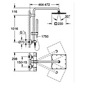 Grohe Euphoria Duschsystem XXL 230 (Mit Thermostatarmatur, Lochabstand: 101,6 cm, Anzahl Strahlarten: 1 Stk., Chrom) | BAUHAUS