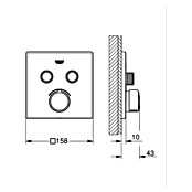 Grohe SmartControl UP-Brausearmatur (Mit 2 Absperrventilen, Eckig, Chrom, Glänzend)