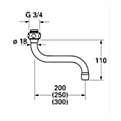 Grohe S-Auslauf Atlanta (Chrom, Messing, Ausladung: 200 mm) | BAUHAUS