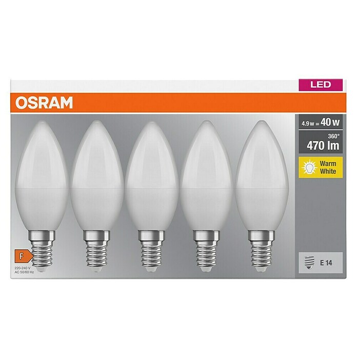 Osram Star Set LED žarulja  (E14, Bez prigušivanja, Topla bijela, 470 lm, 5,5 W) | BAUHAUS