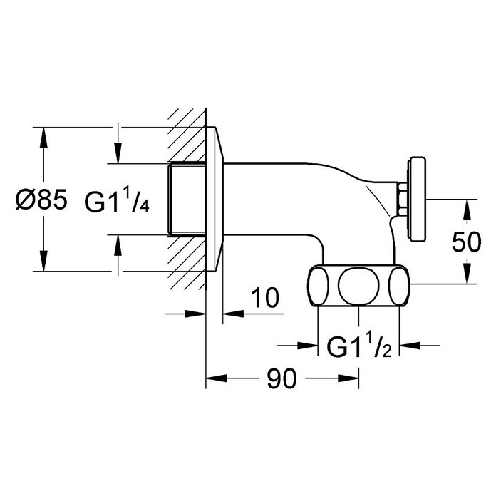 Grohe Abgangsbogen (Außengewinde: ⁵⁄₄″, Ausstattung: Thermostatarmatur) | BAUHAUS