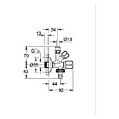 Grohe Geräteventil (½″, Selbstdichtendes Anschlussgewinde, Verchromt)