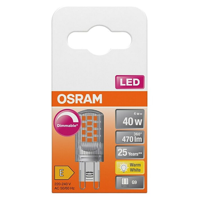 Osram LED-Lampe Pin G9 (G9, Dimmbar, Warmweiß, 470 lm, 4,4 W) | BAUHAUS