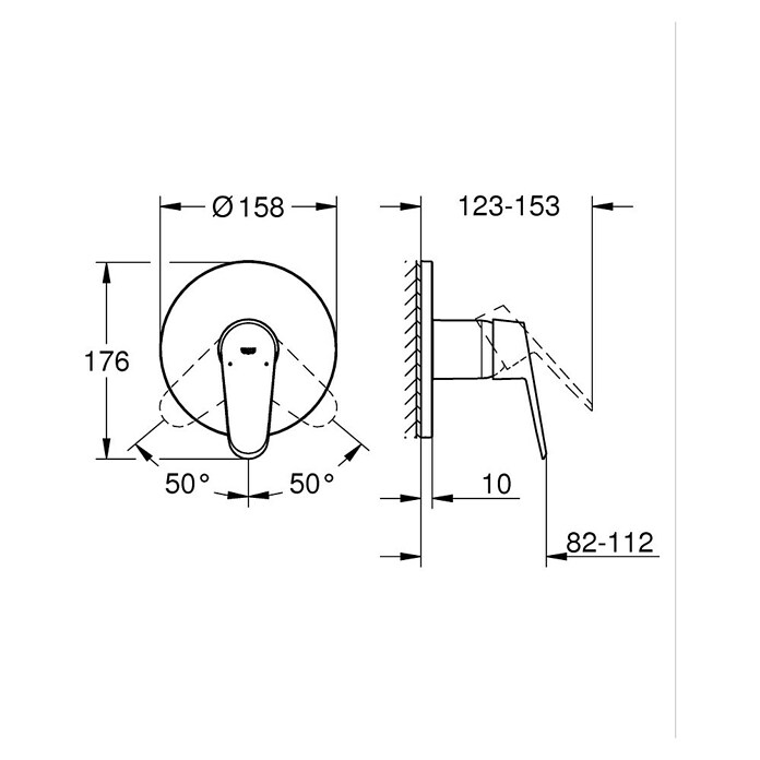 Grohe Eurodisc Cosmopolitan UP-Brausearmatur (Chrom, Glänzend) | BAUHAUS