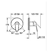 Grohe Eurodisc Cosmopolitan UP-Brausearmatur (Chrom, Glänzend) | BAUHAUS