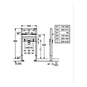 Grohe Rapid SL Waschtisch-Vorwandelement (7,5 x 50 x 100 cm, Mit Armaturenanschluss, Pulverbeschichtet)
