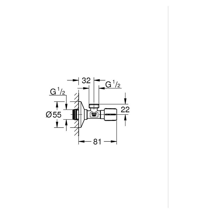 Grohe Eckventil (½″, 1 Stk., Selbstdichtendes Anschlussgewinde)