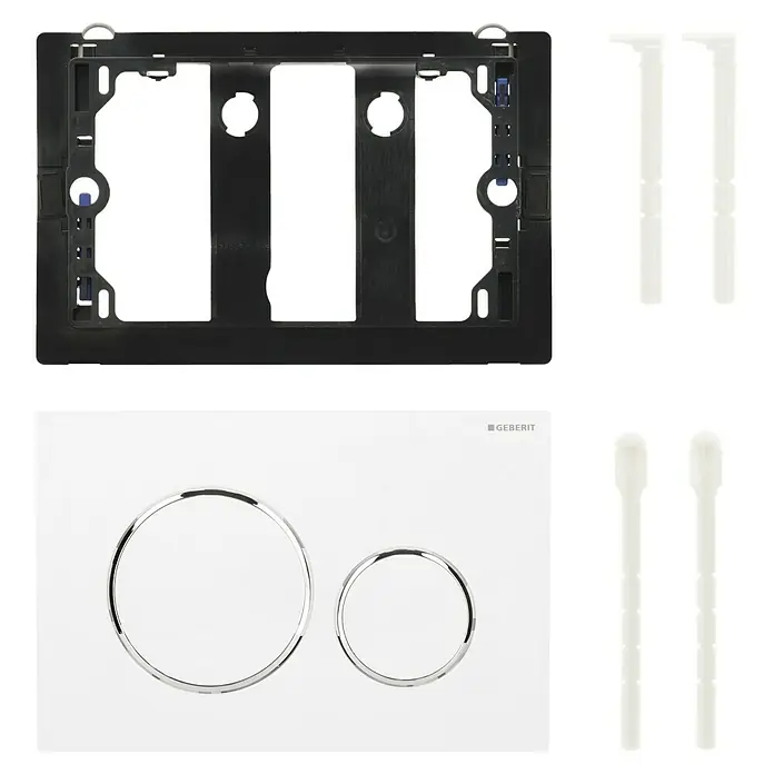 Geberit Betätigungsplatte Sigma 20 115.882.KJ.1 - Weiß, 2-Mengen-Spülung - Geberit Betätigungsplatte, Montageelement und Betätigungsstifte für eine stilvolle und zuverlässige Toilettenspülung.