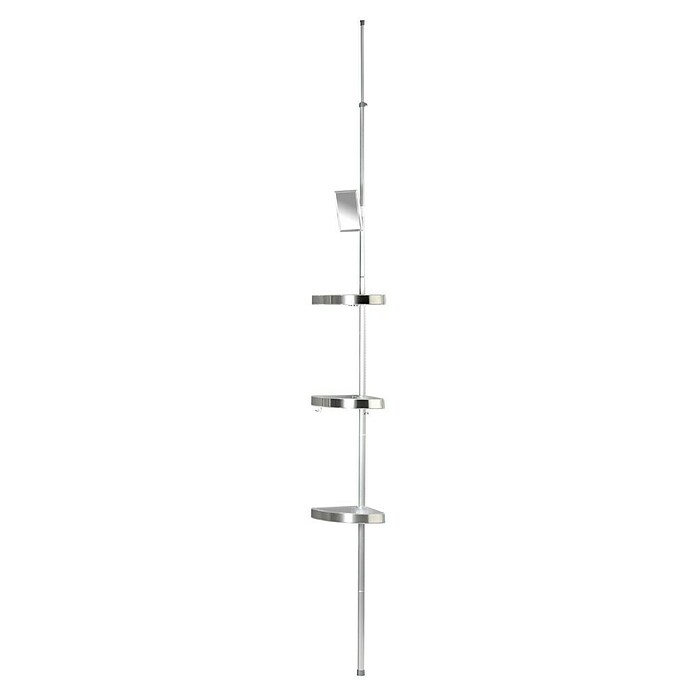 Wenko Teleskop-Eckregal Premium (70 cm - 260 cm, 3 Ablagen, Silber)