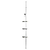 Wenko Teleskop-Eckregal Premium (70 cm - 260 cm, 3 Ablagen, Silber)