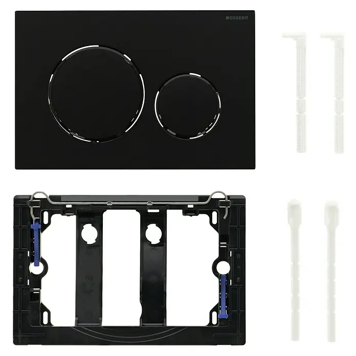 Geberit Betätigungsplatte Sigma 20 115.882.16.1 - Schwarz Matt, 2-Mengen-Spülung - Geberit Betätigungsplatte Sigma21 in Schwarz, ein stilvolles und funktionales Element für moderne Badezimmer, inklusive Montagerahmen und Zubehör.