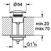 Grohe Ablaufgarnitur (1¼″, Supersteel, Herausnehmbarer Stopfen)