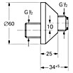 Grohe S-Anschluss (Chrom, Außengewinde: 1 ½″, Innengewinde: ½″, Rund) | BAUHAUS