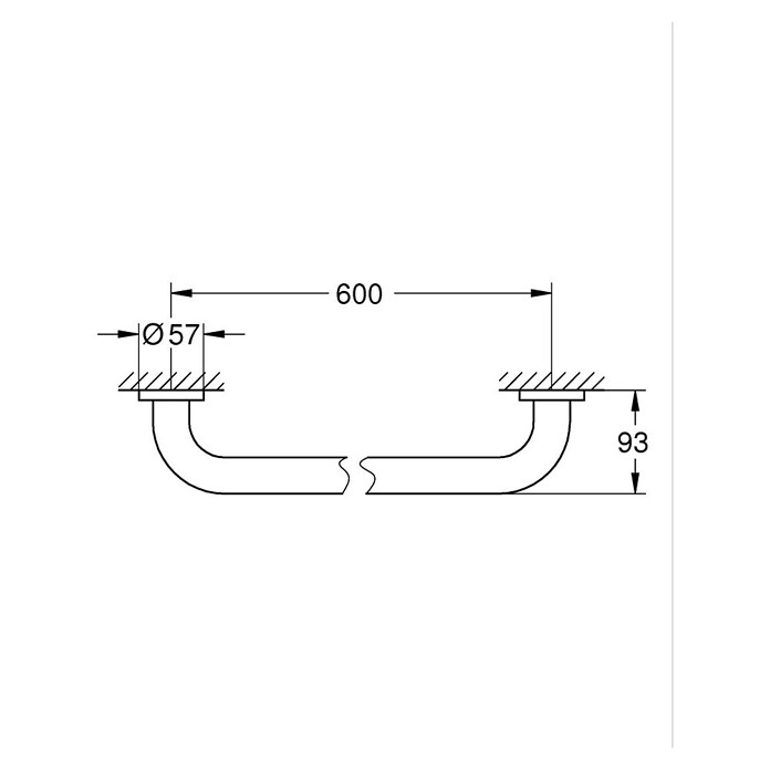 Grohe Essentials Wannengriff (Breite: 65,7 cm, Supersteel, Matt)