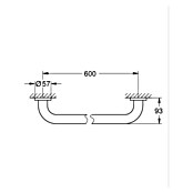 Grohe Essentials Wannengriff (Breite: 65,7 cm, Supersteel, Matt)