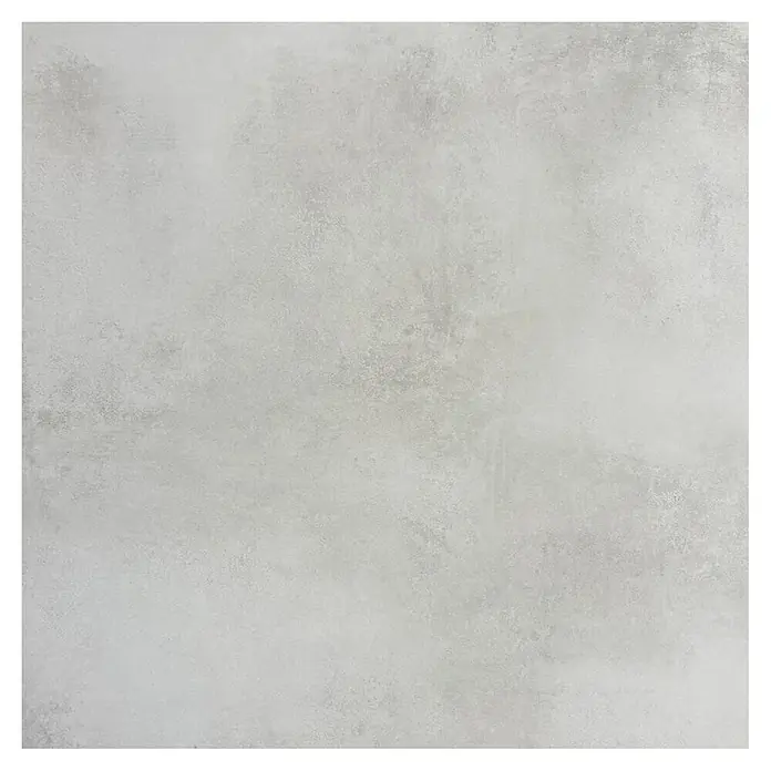Feinsteinzeugfliese Madox - 100 x 100 cm, Weiß, Matt - Hellgraue Quadratfliese in Betonoptik mit subtiler, strukturierter Oberfläche.