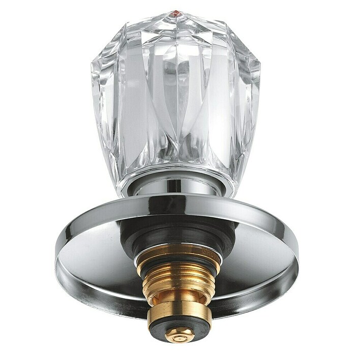 Grohe Hahnoberteil Brillant (½″, Chrom/Rot, Schubrosette) | BAUHAUS