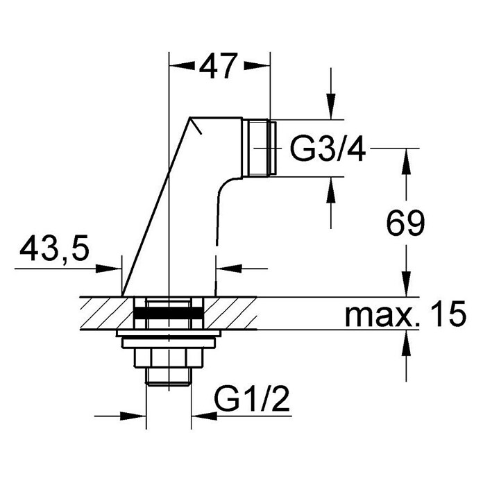 Grohe Standanschluss (½″, Geeignet für: Bade- & Brausearmaturen) | BAUHAUS