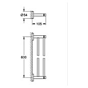 Grohe Essentials Doppel-Badetuchhalter (Supersteel, Glänzend)