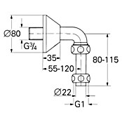 Grohe Abgangsbogen (Durchmesser: 22 mm, Außengewinde: ¾″) | BAUHAUS
